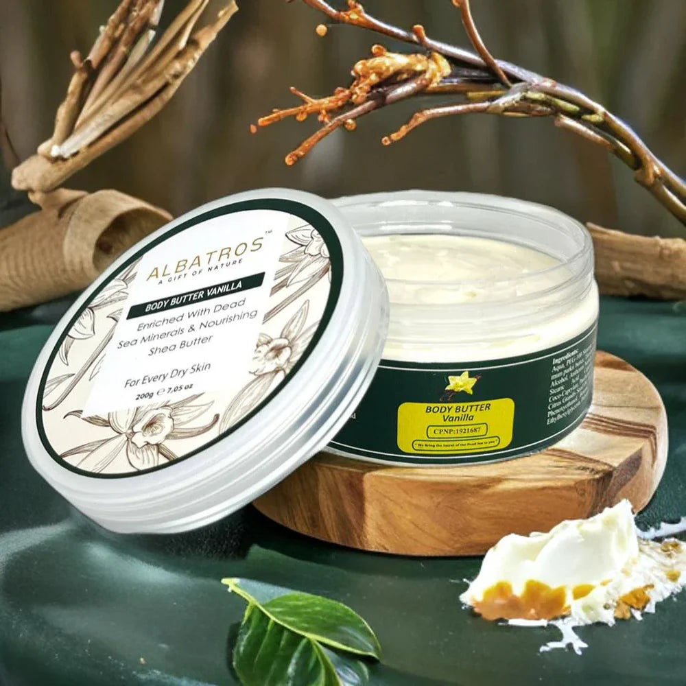 AL BATROS Body Butter Vanilla - 200g | الباتروس زبدة الجسم بالفانيليا - 200غ
