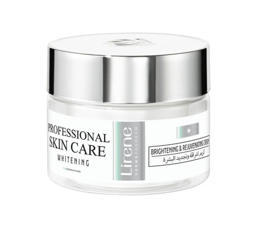 Lirene Professional Skin Care Whitening Face Cream Spf50 - 50ml | ليرين كريم مرطب لتفتيح الوجه مع عامل حماية من الشمس 50% - 50 مل
