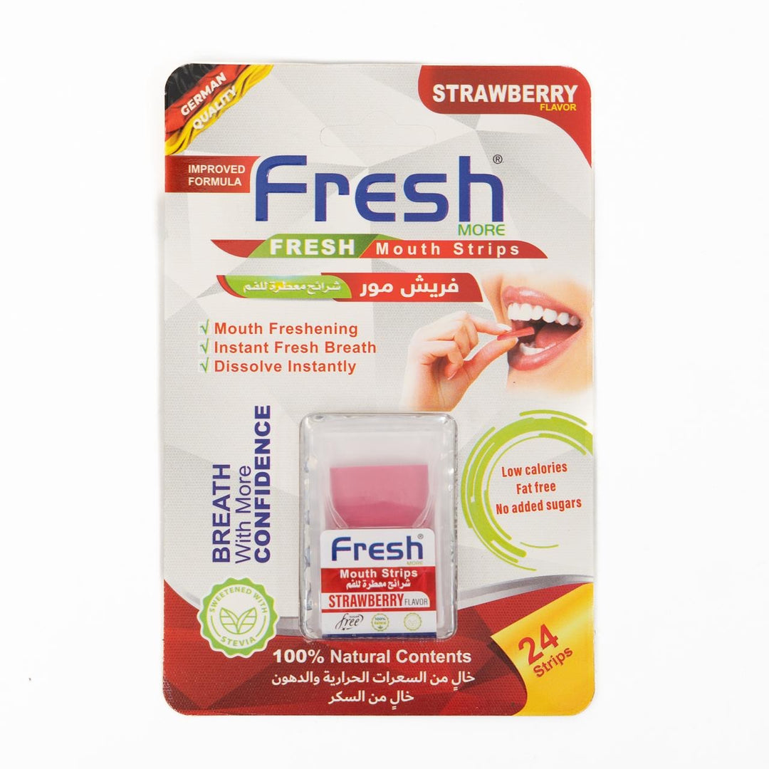Fresh Fuwei  Strawberry Breath 24 Strips |  فريش شرائط إنعاش الفم بنكهة الفراولة – 24 شريحة