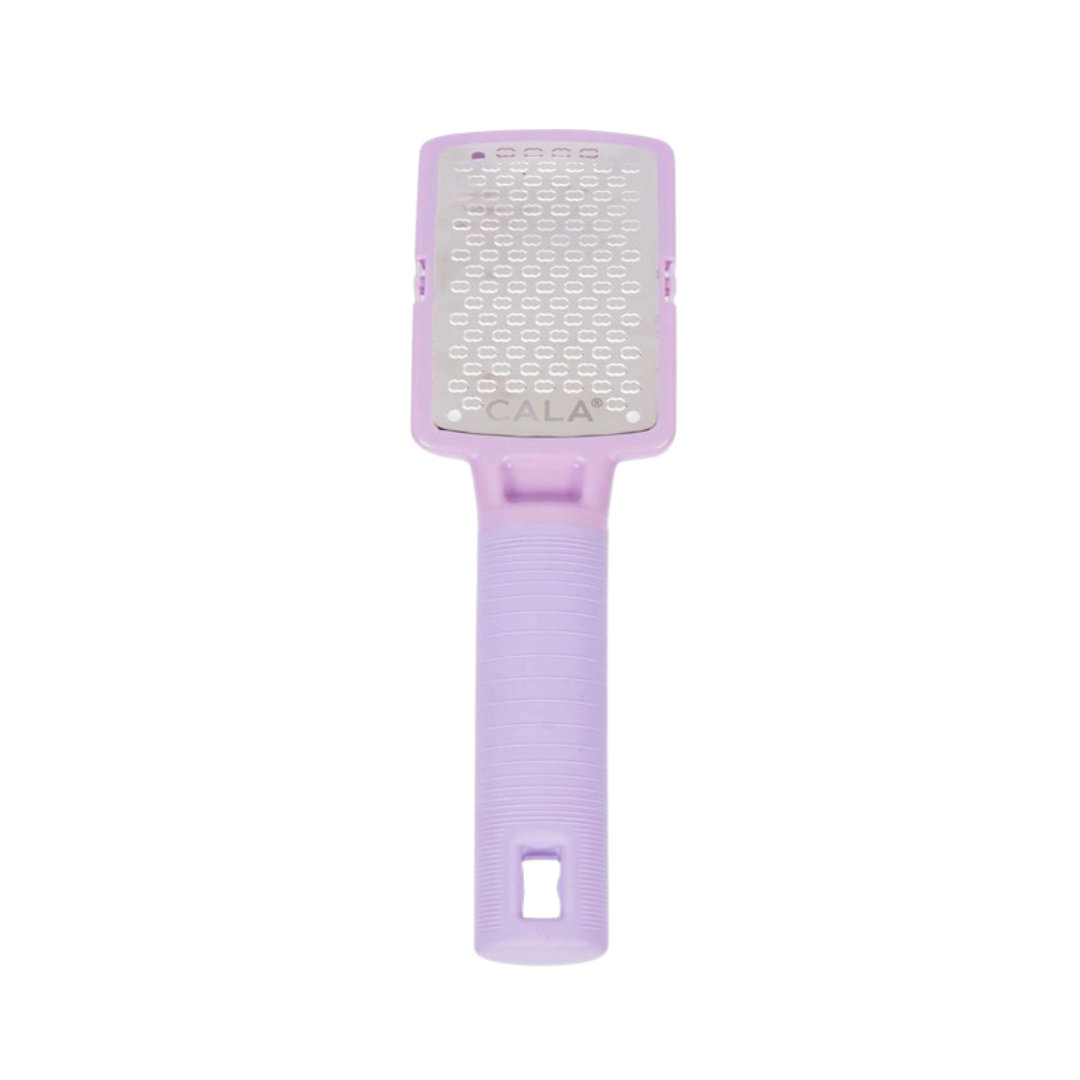 CALA Silky Glide purple callus remover with stainless steel micro-file and textured handle