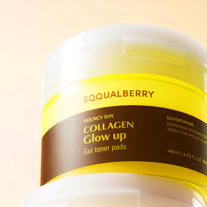 EQQUALBERRY - Collagen Glow Up Gel Toner Pads - 140ml | إيكوال بيري – تونر جل بقطع الكولاجين لإشراقة البشرة – 140 مل