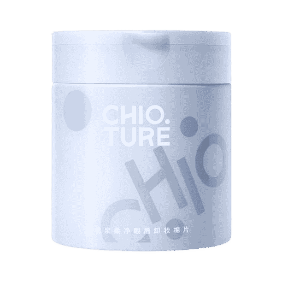 CHIO TURE Lip and Eye Cleansing Pads container 130g for makeup removal.
