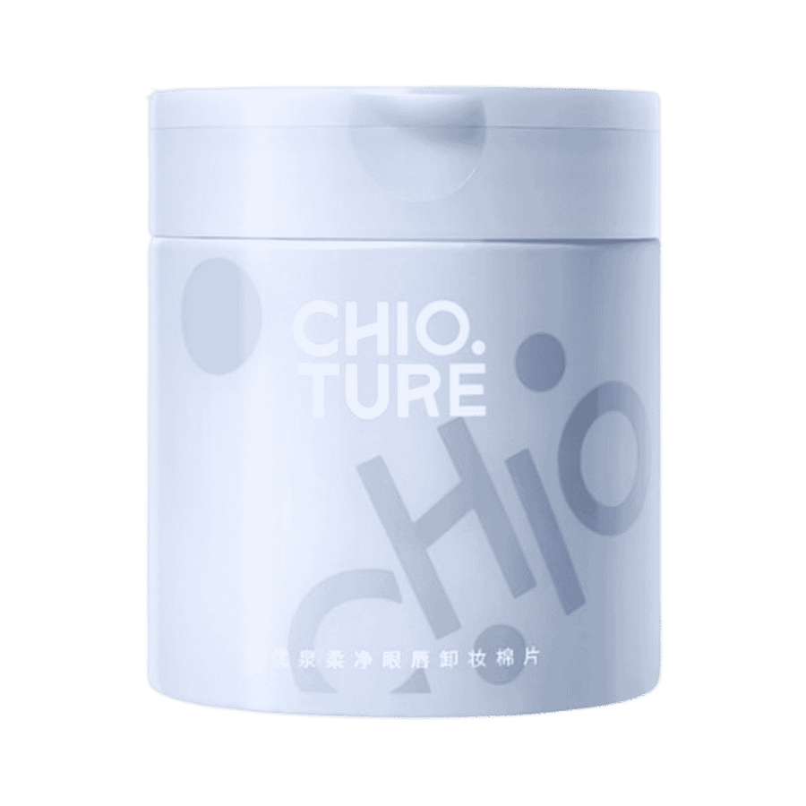 CHIO TURE Lip and Eye Cleansing Pads container 130g for makeup removal.