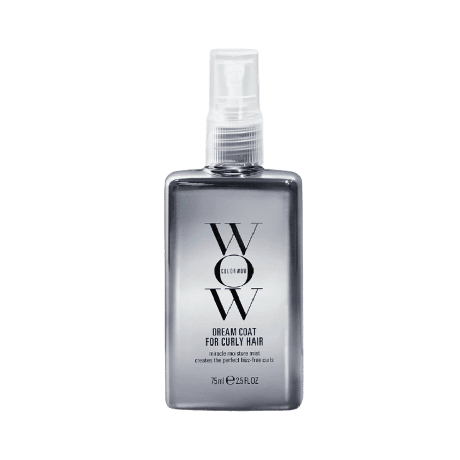 Color Wow Dream Coat for Curly Hair spray in white bottle, 75 ml, curl styling treatment.