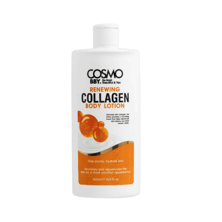 COSMO COSMATEC BBY Renewing Collagen Body Lotion 500ml body moisturizer bottle.