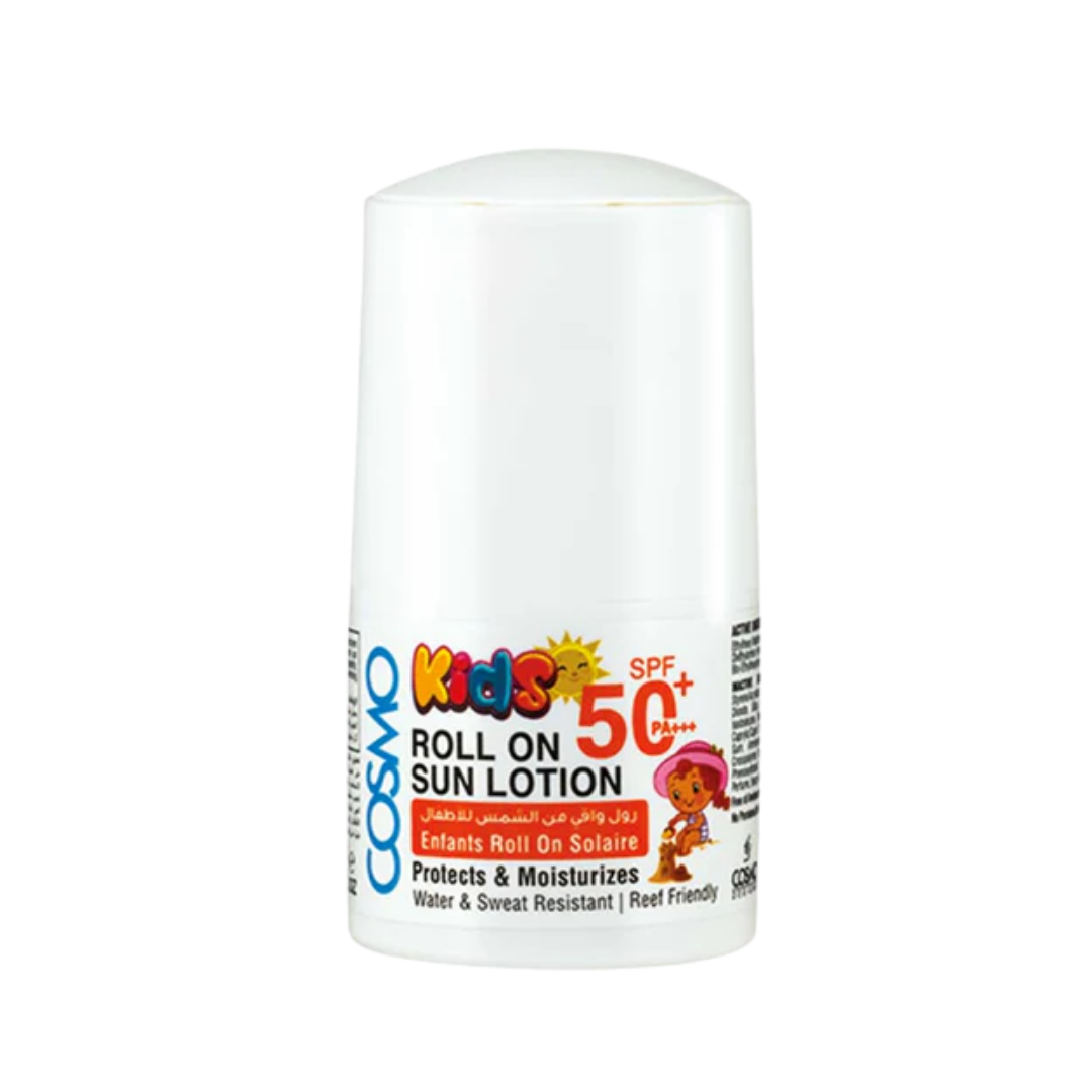 COSMO COSMETICS SUNSCREEN LOT ROL ON 50ML SPF+50 FOR KID - 50ml | كوزمو كوزماتيك واقي شمسي رول للأطفال - 50 مل