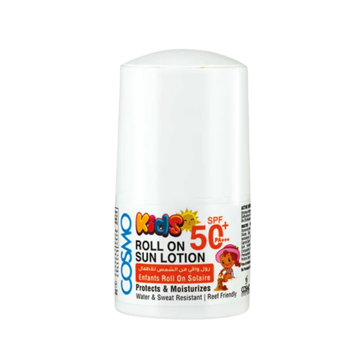 COSMO COSMETICS SUNSCREEN LOT ROL ON 50ML SPF+50 FOR KID - 50ml | كوزمو كوزماتيك واقي شمسي رول للأطفال - 50 مل