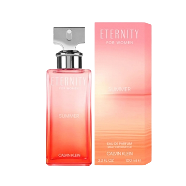 Calvin Klein Eternity Summer EDP 100ml perfume bottle with blue-green box packaging