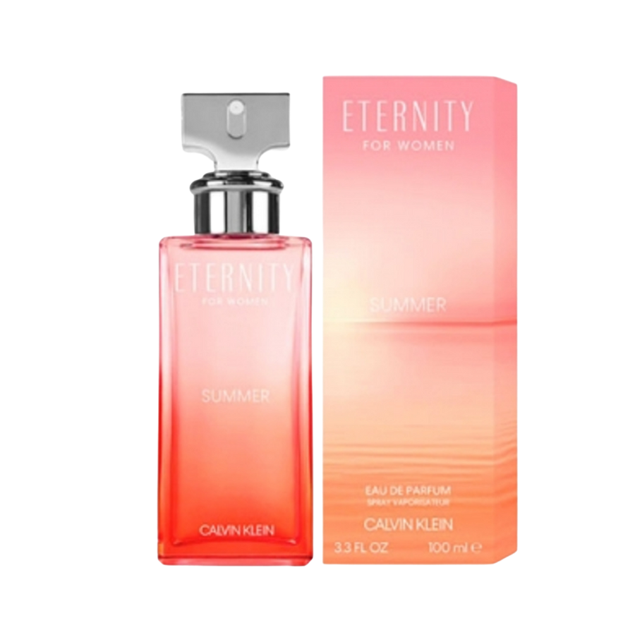 Calvin Klein Eternity Summer EDP 100ml perfume bottle with blue-green box packaging