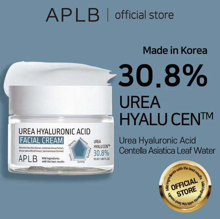 APLB Urea Hyaluronic Acid Facial Cream - 55ml | اي بي ال بي كريم الوجه بحمض الهيالورونيك واليوريا - 55 مل