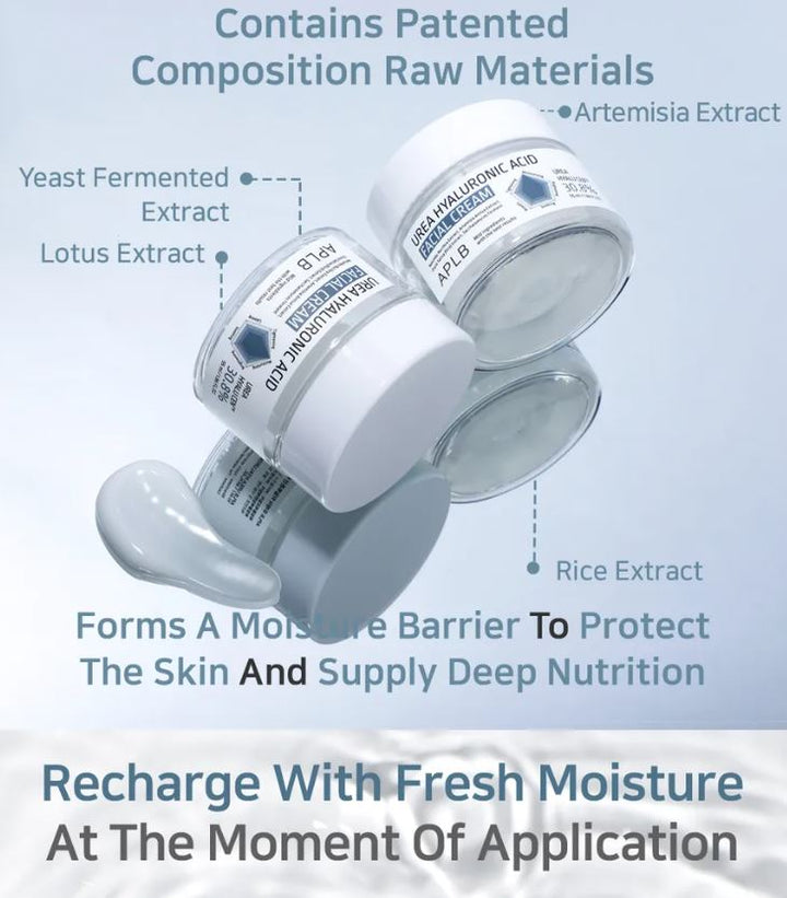 APLB Urea Hyaluronic Acid Facial Cream - 55ml | اي بي ال بي كريم الوجه بحمض الهيالورونيك واليوريا - 55 مل