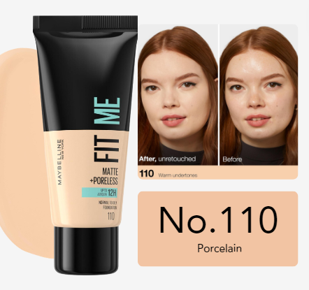 MAYBELLINE Fit Me Matte Poreless Mixture  |ميبيلين فاونديشين فيت مي مات - 30 مل