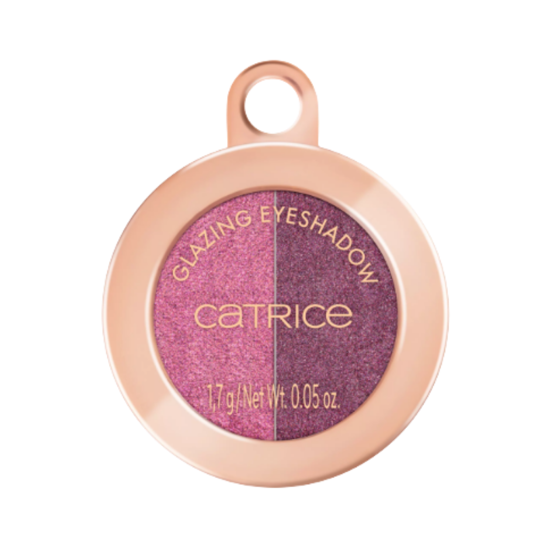 Catrice HOLLYGLAZING Glazing Eyeshadow C01 dual shimmer pink and purple eyeshadow compact 1.7 g with charm loop
