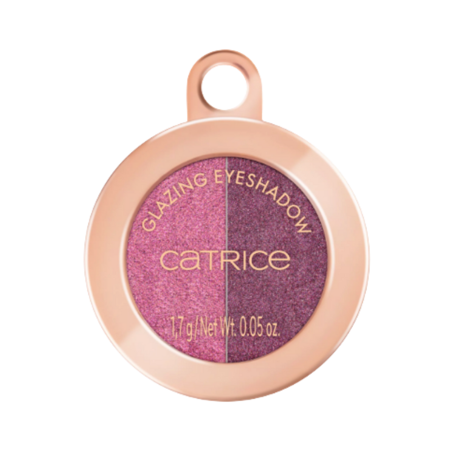 Catrice HOLLYGLAZING Glazing Eyeshadow C01 dual shimmer pink and purple eyeshadow compact 1.7 g with charm loop
