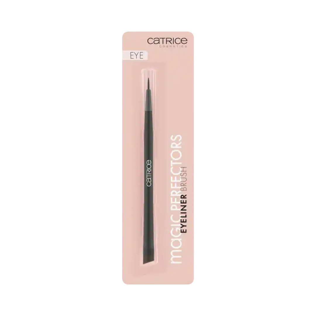 Catrice Magic Perfectors eyeliner brush black handle packaged in pink rectangular blister card
