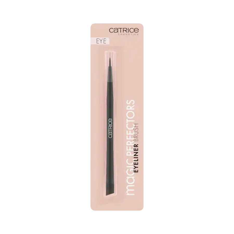 Catrice Magic Perfectors eyeliner brush black handle packaged in pink rectangular blister card

