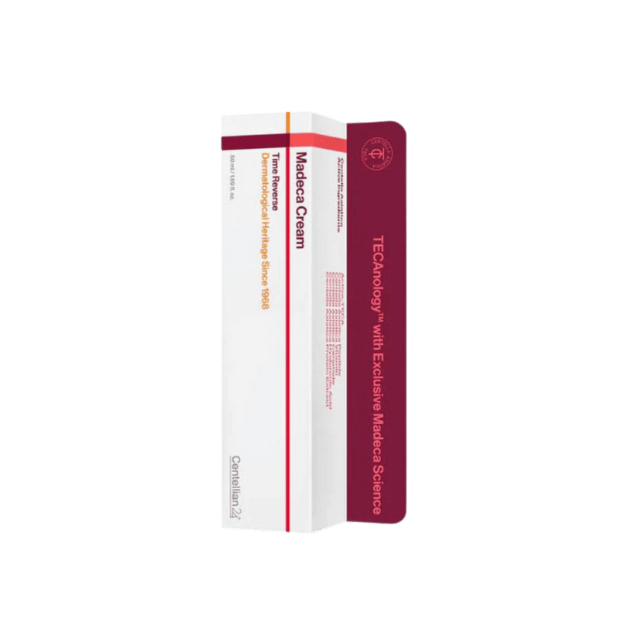 Centellian24 Madeca Cream Time Reverse, 50 ml, white box with burgundy side panel and red-orange accents.