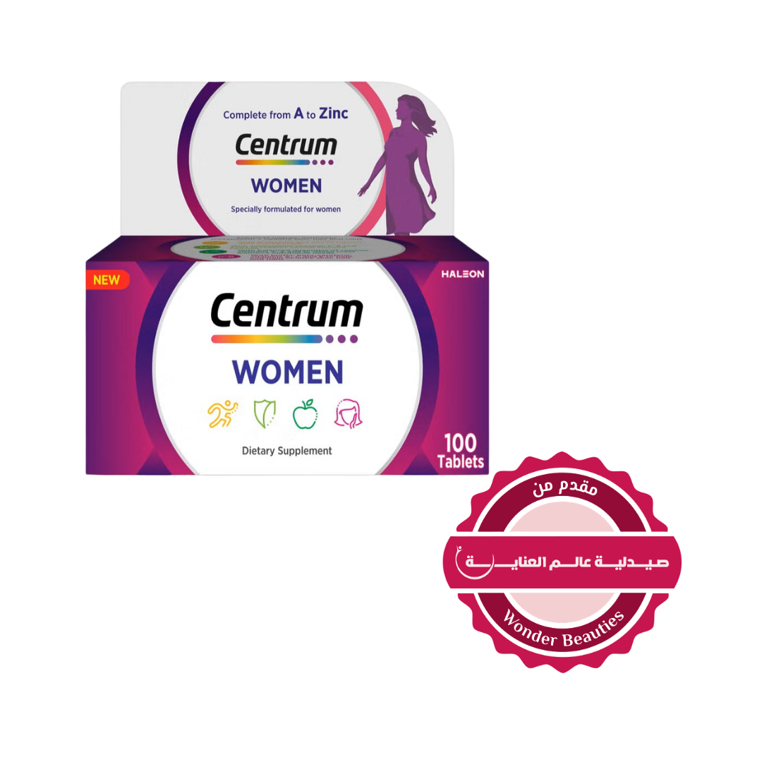 Centrum Women multivitamin dietary supplement tablets box 100 tablets Haleon packaging for women vitamins and minerals