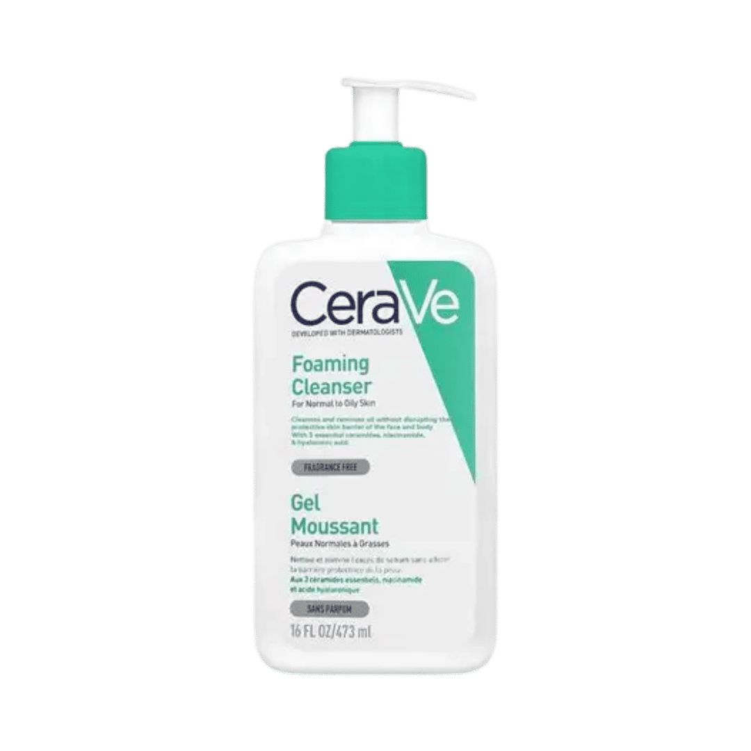 CeraVe Foaming Facial Cleanser gel bottle for normal to oily skin 473ml pump packaging