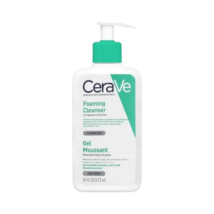 CeraVe Foaming Facial Cleanser gel bottle for normal to oily skin 473ml pump packaging
