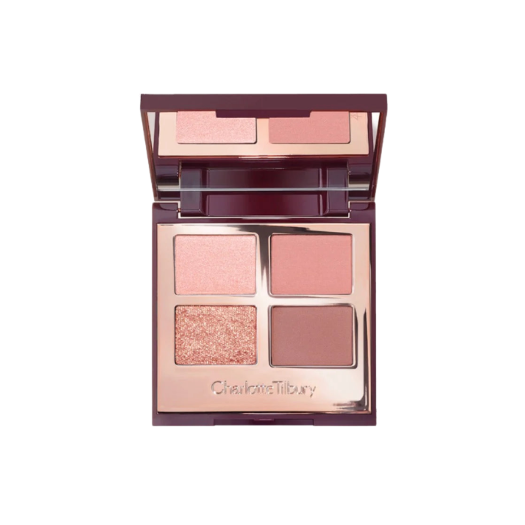 Charlotte Tilbury luxury eyeshadow palette 4 shades pink and rose gold compact packaging