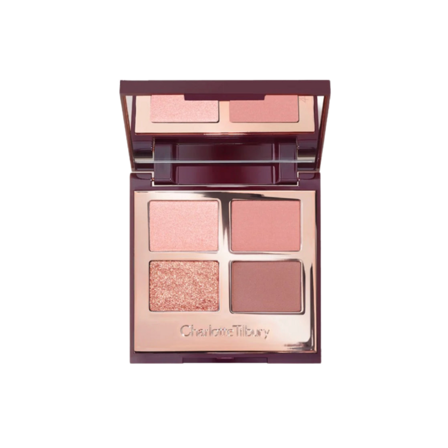 Charlotte Tilbury luxury eyeshadow palette 4 shades pink and rose gold compact packaging