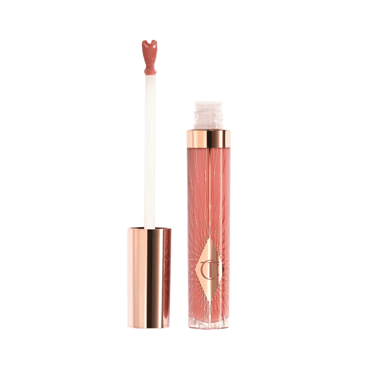 Charlotte Tilbury Collagen Lip Bath Pillow Talk Medium lip gloss in supersize tube packaging