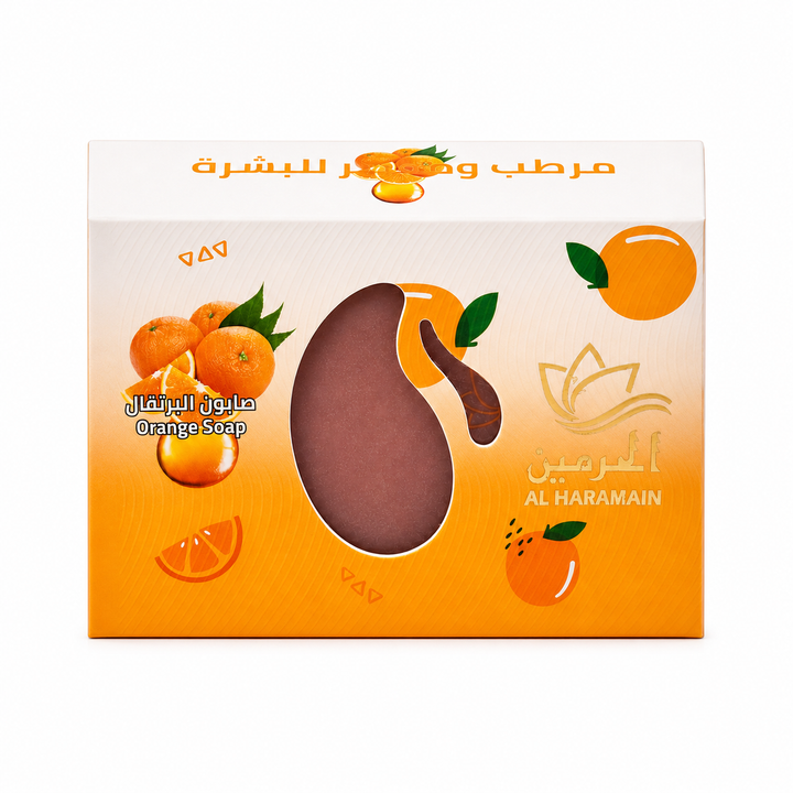 Alharamain Orange Soap - 110g | الحرمين صابونة لليدين و للجسم بالبرتقال - 110 غ