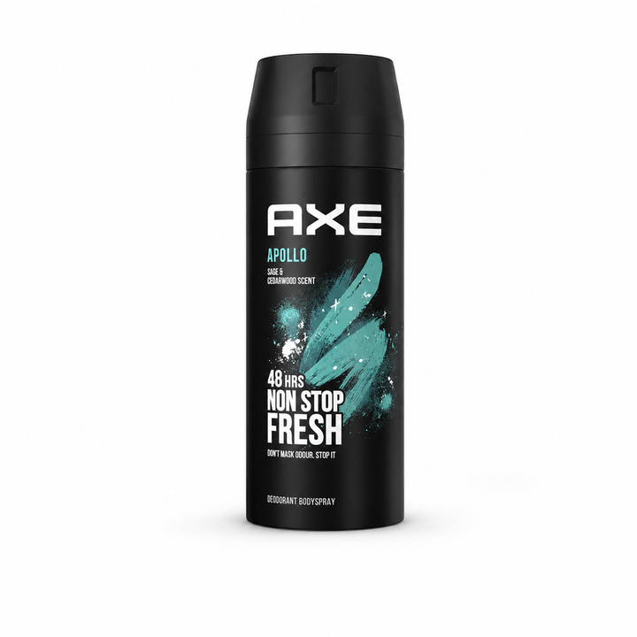 AXEApollo Deodorant Body Spray Fresh/frais 48h - 150ml| أكس أبولو بخاخ مزيل  تعرق انتعاش 48 ساعة - 150 مل