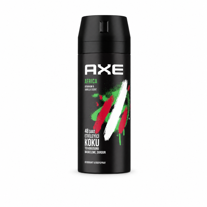 AXEAfrica Geranium & Vanilla Deodorant Bodyspray - 150 ml |اكس أفريقيا مزيل رائحة وبخاخ جسم برائحة الجيرانيوم والفانيلا - 150 مل