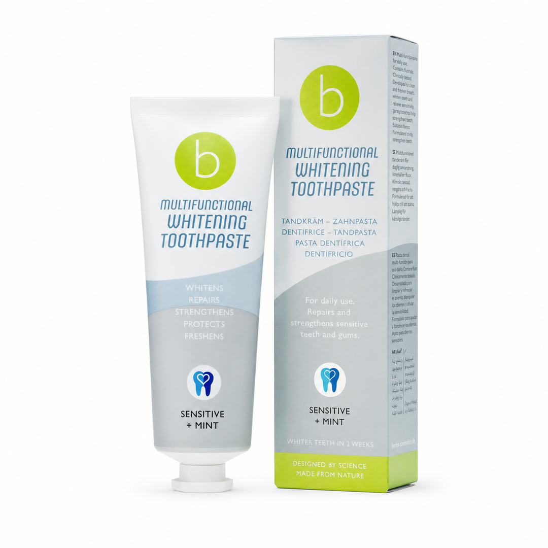 beconfident Multifunktional Whitening Toothpaste Sensitive Minze - 75ml | بي كونفدنت معجون أسنان مبيض للأسنان الحساسة - 75 مل