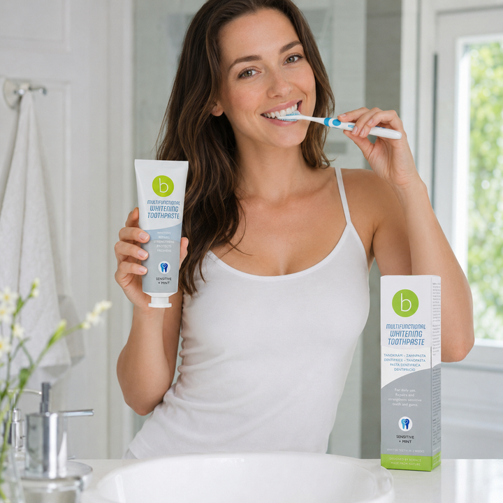 beconfident Multifunktional Whitening Toothpaste Sensitive Minze - 75ml | بي كونفدنت معجون أسنان مبيض للأسنان الحساسة - 75 مل
