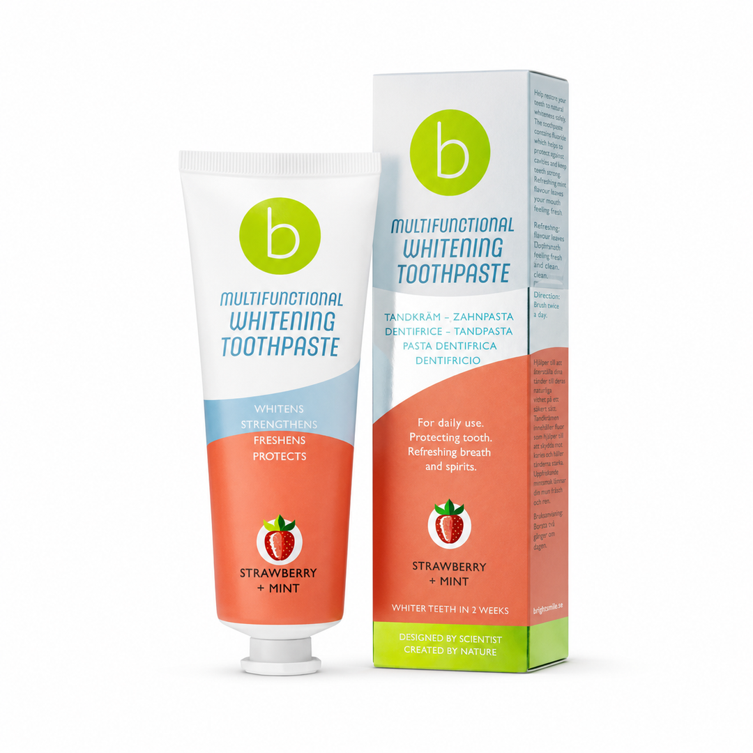 beconfident Multifunctional Whitening Toothpaste Strawberry + Mint - 75ml | بي كونفيدنت معجون أسنان بطعم الفراولة والنعناع - 75 مل