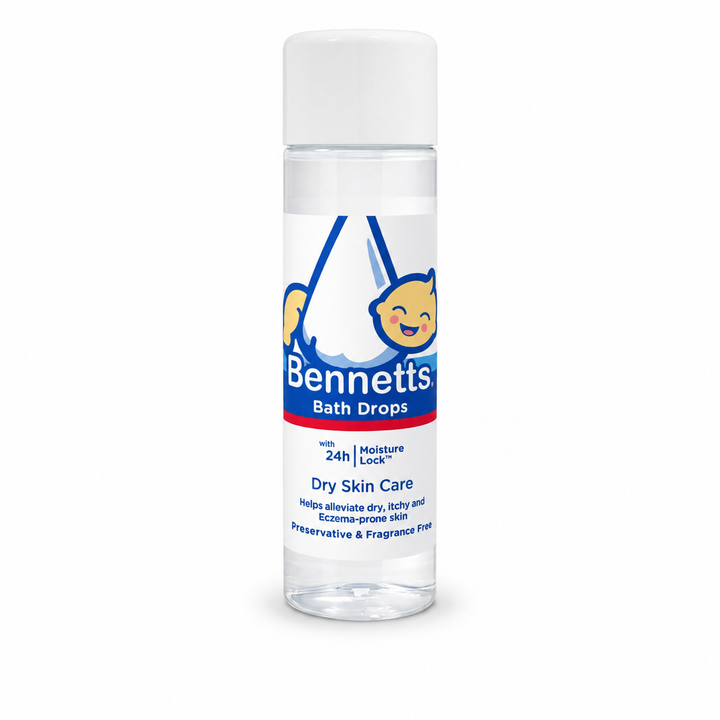 Bennetts Bath Drops With 24H Moisture Lock Dry Skin Care - 200ml |  بينيتس قطرات الاستحمام مع حبس الرطوبة لمدة 24 ساعة للعناية بالبشرة الجافة - 200 مل