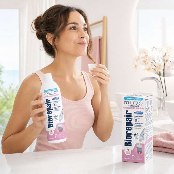 Biorepair Antibacterial Mouthwash High Density Gum Protection - 500ml | بايوريبير غسول فم مضاد للبكتيريا لحماية اللثة - 500 مل