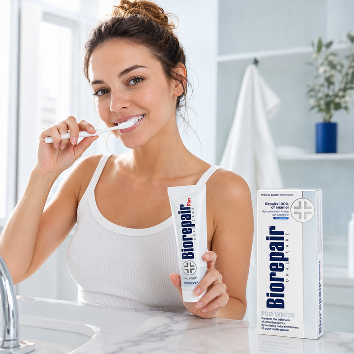Biorepair Oral Care Plus Pro White - 75ml | معجون أسنان بيوريبير للعناية بالفم بلس برو وايت - 75 مل