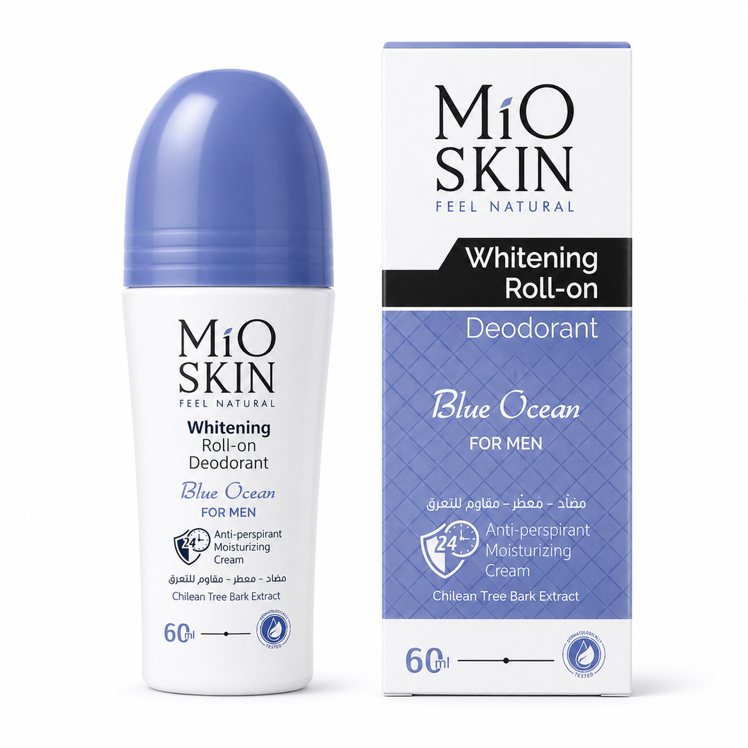 MIO SKIN Whitening Roll- On Deodorant Blue Ocean 24hr Anti Perspirant Moisturizing Cream - 60ml | ميو سكين رول أون مزيل عرق للرجال - 60مل