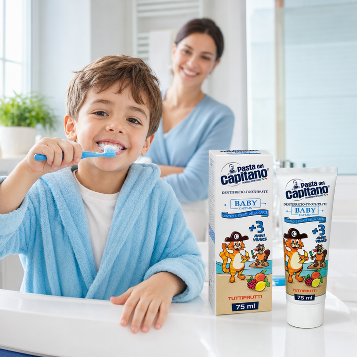 CAPITANO Baby Tuttifrutti Toothpaste For Children From 3 Years - 75ml |كابيتانو معجون اسنان للاطفال من عمر 3 سنوات بنكهة التوت- 75 مل