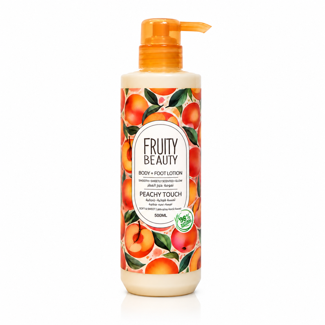 FRUITY BEAUTY Foot Body Lotion Peachy Touch - 500ml | فروتي بيوتي لوشن للجسم والقدم برائحة الدراق - 500مل