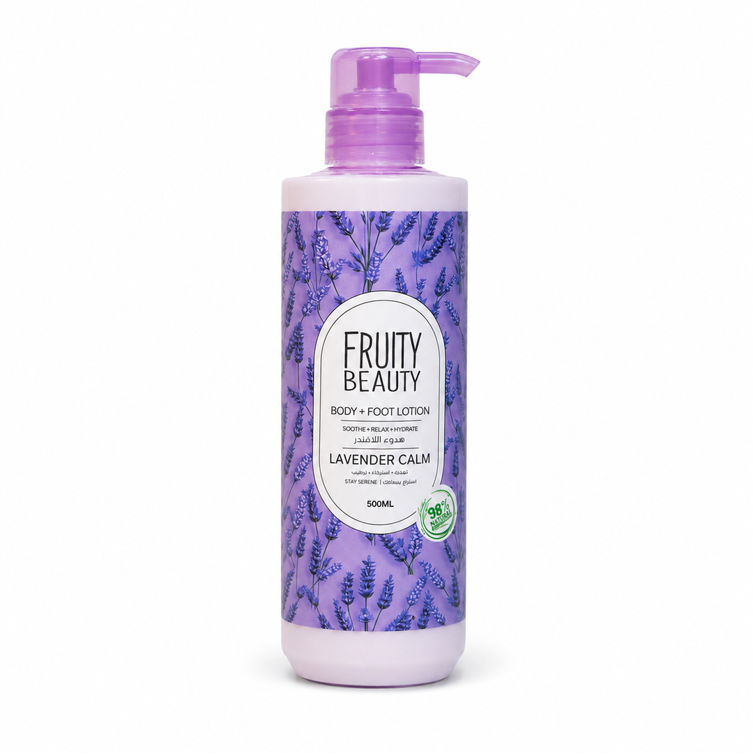 FRUITY BEAUTY Foot Body Lotion Lavender Calm - 500ml | فروتي بيوتيفروتي بيوتي لوشن للجسم برائحة اللافندر - 500مل