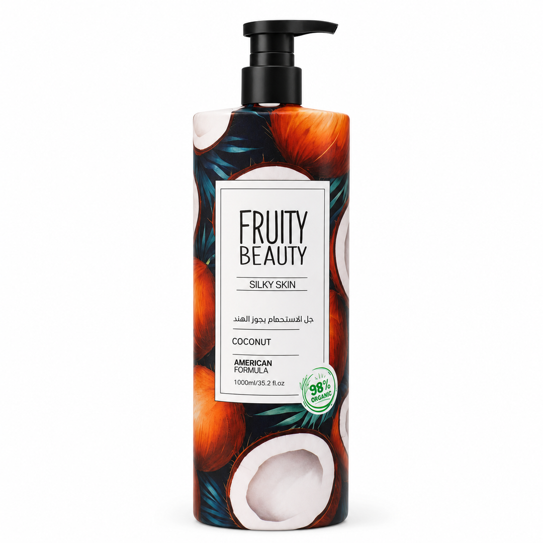 FRUITY BEAUTY Shower Gel Silky Skin Coconut - 1000ml | فروتي بيوتي جل للاستحمام بجوز الهند - 1000مل