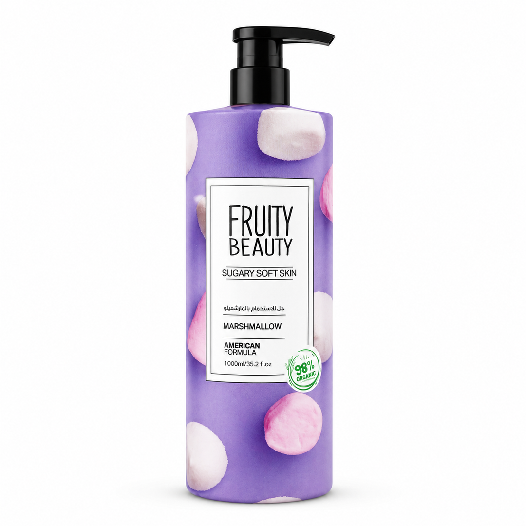 FRUITY BEAUTY Shower Gel Sugary Soft Skin Marshmallow - 1000ml | فروتي بيوتي جل استحمام سوفت سكين مارشميلو - 1000مل