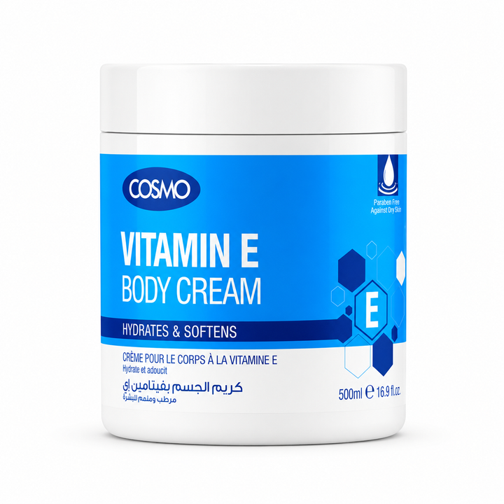 COSMO Vitamin E Body Cream - 500ml | كوزمو كريم فيتامين اي للجسم - 500 مل