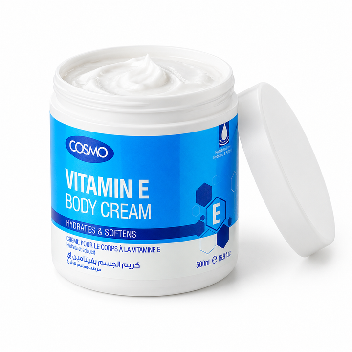 COSMO Vitamin E Body Cream - 500ml | كوزمو كريم فيتامين اي للجسم - 500 مل