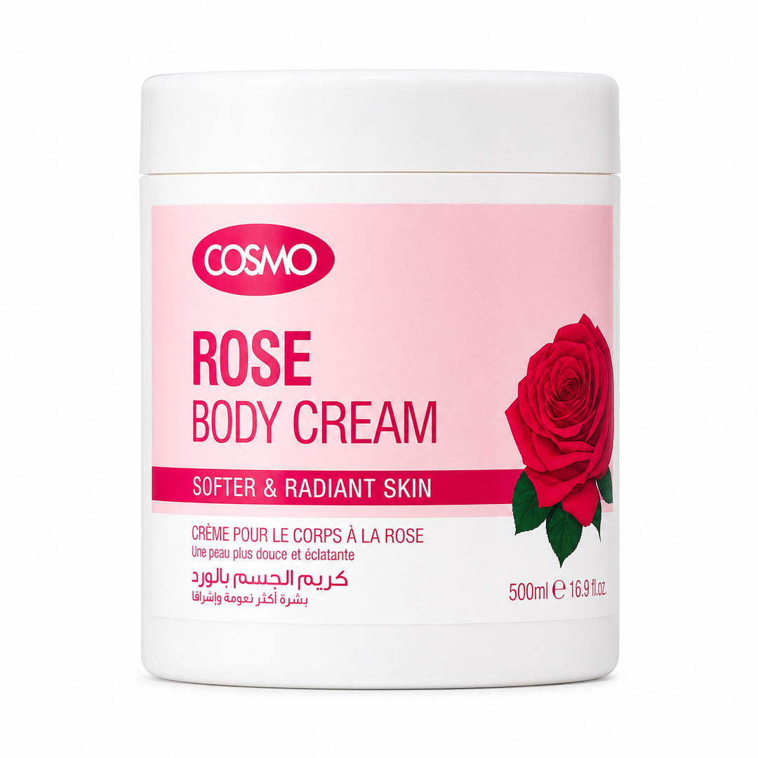 COSMO Rose Body Cream Softer & Radiant Skin - 500ml | كوزمو كريم الجسم برائحة الورد - 500 مل
