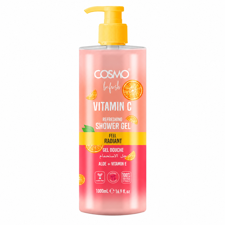 COSMO Vitamin C Refreshing Shower Gel - 1000ml |شاور جل كوزمو المنعش بفيتامين سي – 1000 مل