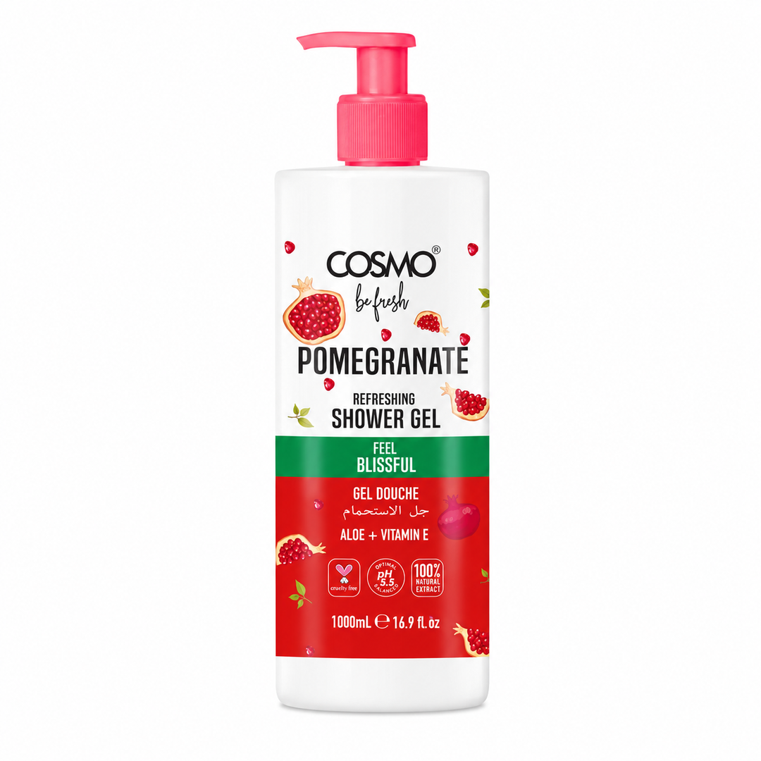 COSMO Pomegranate Refreshing Shower Gel - 1000ml | كوزمو جل الاستحمام برائحة الرمان - 1000 مل