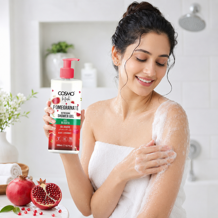 COSMO Pomegranate Refreshing Shower Gel - 1000ml | كوزمو جل الاستحمام برائحة الرمان - 1000 مل