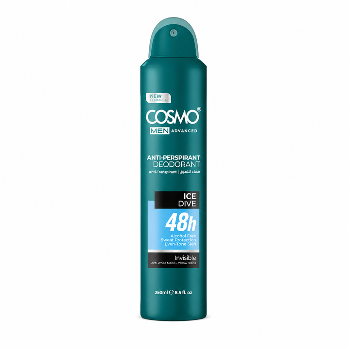 COSMO Ice Dive 6 In 1 Anti-Perspirant Deodorant - 250ml | كوزمو ديوداران مزيل التعرق للرجال آيس دايف 6 في 1 - 250 مل