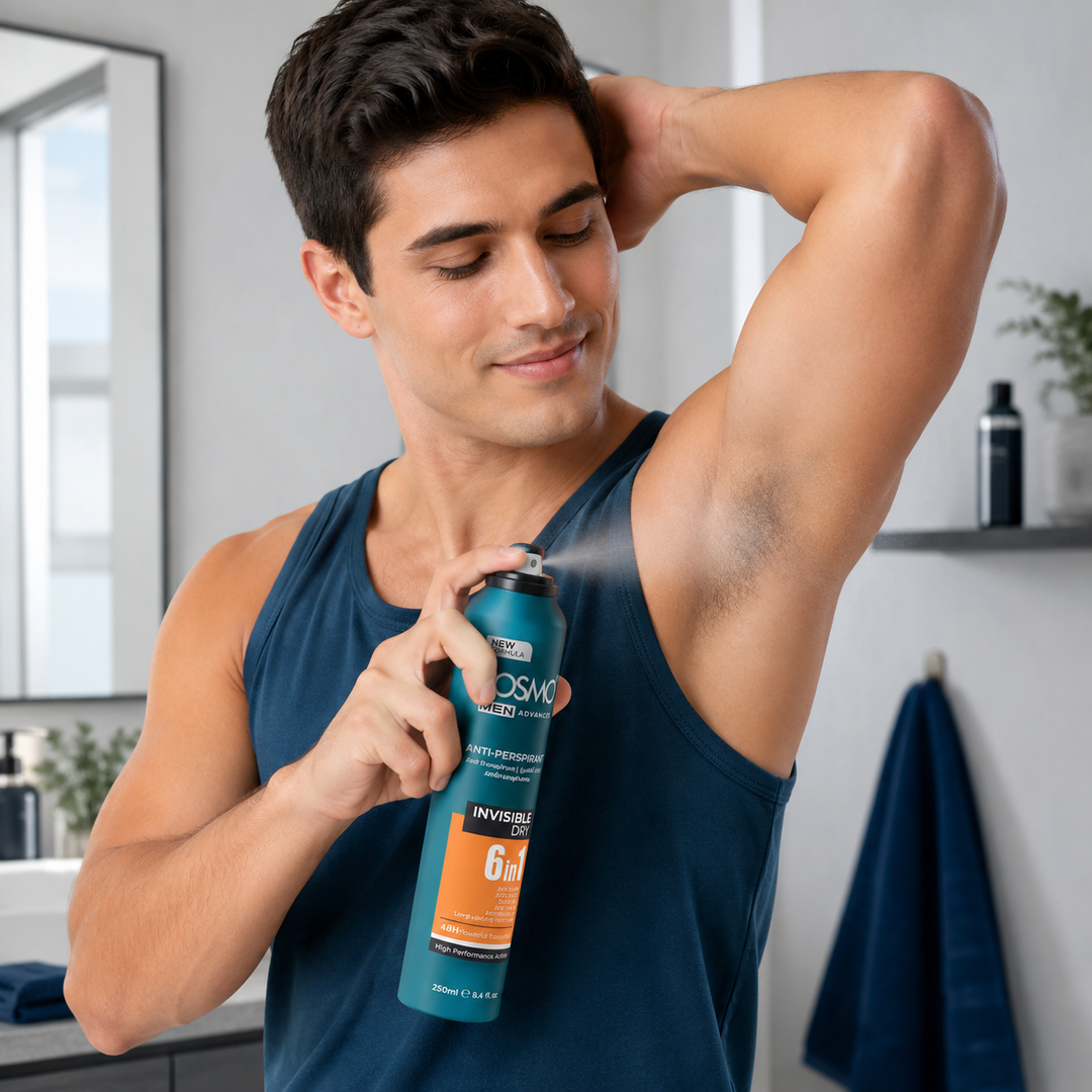COSMO Invisible Dry 6 In 1 Anti-Perspirant Deodorant - 250ml | كوزمو بخاخ مزيل تعرق للرجال 6 في 1 - 250 مل